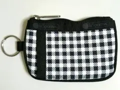 LeSportsac 　キーリング付きコイン ポーチ　モノトーンチェック
