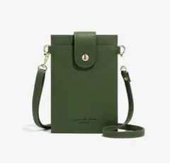 スマホショルダー グリーン 緑 カード収納 小銭収納 肩掛け 財布 ポシェット