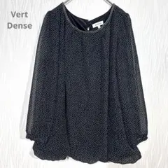 ヴェールダンス 美品 ドット柄 チュニックブラウス 黒 Mのサムネイル