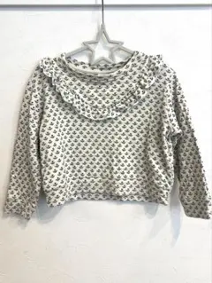 【PETIT BATEAU】フリル付き長袖カットソー 110cm