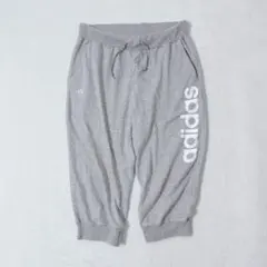 adidasアディダス♦︎スウェットパンツクロップド7分丈グレーXL大きいサイズ