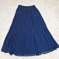 ユニクロ　ネイビー プリーツ ロングスカート　M