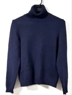 美品✨ザノーネ　ZANONE 46 ネイビー タートルネックセーター