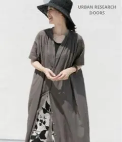 《極美品》URBANRESEARCHDOORSコットンボイルハーフスリーブワンピ