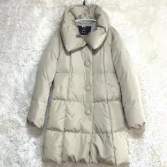 INED イネド ダウンコート ショールカラー Aライン ベージュ 9号 M