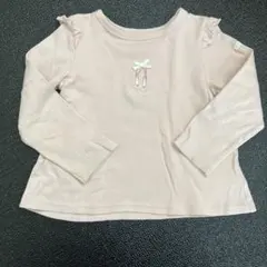 petit main バレエシューズ刺繍 長袖カットソー