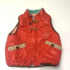RAG MART 中綿ベスト　リバーシブル　ボア　赤　ピンク色　100