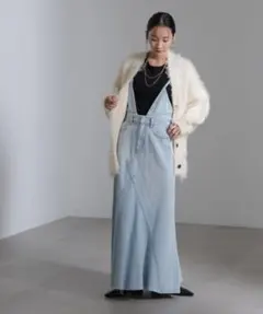 【定価19800円】ナノユニバース リメイク風ナローフレアジャンパースカート M