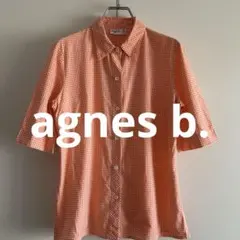 ミ*チ様 agnès b. オレンジ チェック 半袖シャツ
