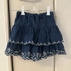 メゾピアノ　ユニコーン刺繍デニムキュロット100cm