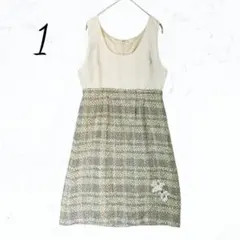 チェスティ ツイード ノースリーブミニワンピース ベージュグレー 1 M