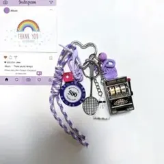 じゃらじゃらキーホルダー　パープル　バッグチャーム ⑦