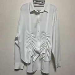 earth music&ecologyドロストデザイン 長袖シャツ ホワイト