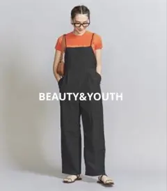 【美品】BEAUTY&YOUTH ナイロンウェザーキャミソールサロペット23SS