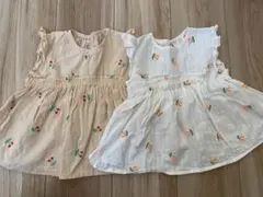 ★petit main さくらんぼ柄トップス 90 2枚セット★
