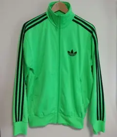 adidas トラックジャケット レアカラー 蛍光 グリーン M トレフォイル