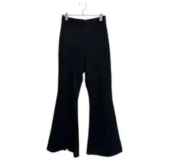 ムルーア　黒　フレアパンツ 　ハイウエスト　F　スエード　センタープレス