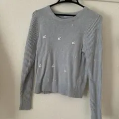 ビジューニットトップス　earth music & ecology