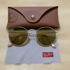 Ray-Ban ゴールドラウンドサングラス ケース付き　　RB3447