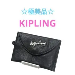 KIPLING　キプリング　カードケース　ブラック　レザー