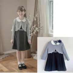 美品 Michelle Alfred アンサンブル プリーツ スカラップ 120