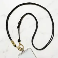 【ブラック(ラメ金)】スマホショルダー スマホストラップ パラコード ss15g
