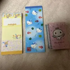 平成レトロ　ウサハナ　プルルンキュピ　キティ　メモ帳セット