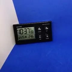 RHYTHM 電波時計 デジタル 置時計 ブラック