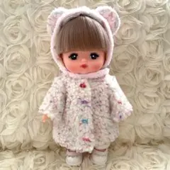 メルちゃん　くま耳つぶつぶボアコートコーデ