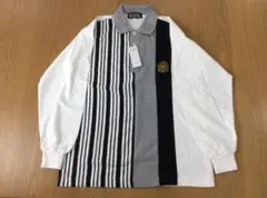 PGA ストライプ 長袖ポロシャツ　メンズM　ゴルフウェア　綿100％ 未使用