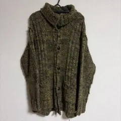 DIESEL 金タグ　オリーブグリーン ニットカーディガン　ルーズフィット