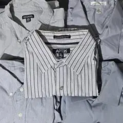 【XL】ブランド 長袖シャツ5着セット グレー モノトーン まとめ売り