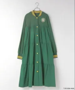 【近年モデル】ローリーズファーム MLB スタジャンコンビワンピース グリーン