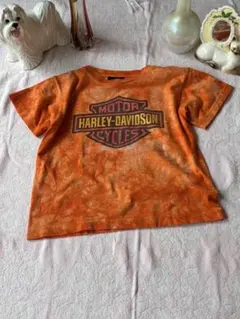 ハーレー　Tシャツ 古着　ピチT ミニT オレンジ　y2k