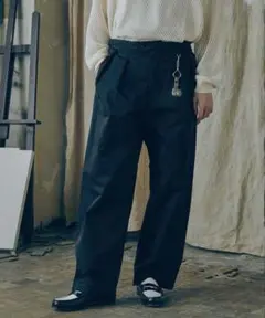 Bleme ヘビーツイル ワイドストレート グルカチノパンツ