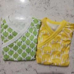 果物柄 ぞうさん柄　半袖ロンパース 2枚セット