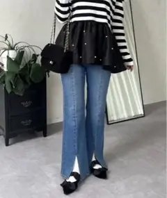 ブーツカットデニムパンツ PLサイズ