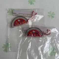 サンリオ キャラクターズ レトロミニ 定規 ＆ 分度器 キーホルダー　キティ