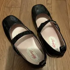 （送料無料　匿名配送） 23cm 黒　ストラップ　靴　女子