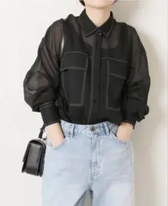 Spick&Span シアーオーガンジーシャツ