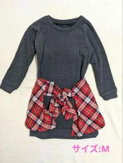 裏起毛グレーのスウェットワンピースM