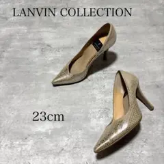 LANVIN COLLECTION 本革 チェック柄 ヒール パンプス 23cmのサムネイル