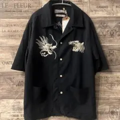 新品 REMI RELIEF レーヨンフィブリル刺繍シャツ 龍虎 M スカシャツのサムネイル