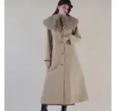 fur collar trench coat #acka