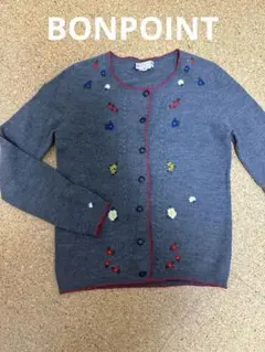 BONPOINT レディース　刺繍ニットカーディガン