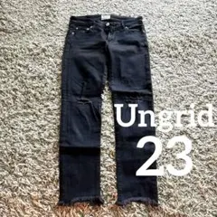 アングリッド　Ungrid 黒　ブラック　デニム　ダメージ