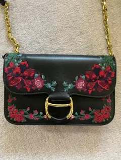 【美品】ポロラルフローレン 花柄 刺繍(チェーンバッグ)