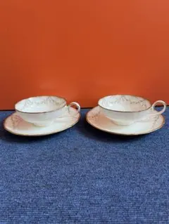 1353  ノリタケ　金彩　カップ&ソーサー　2客　未使用