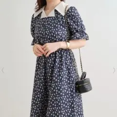 花柄開襟ワンピース　セーラー　NICE CLAUP ガーリーレトロ 夏　秋