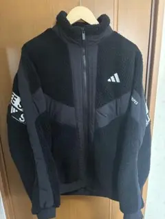 adidas ボア フリース ジャケット 黒